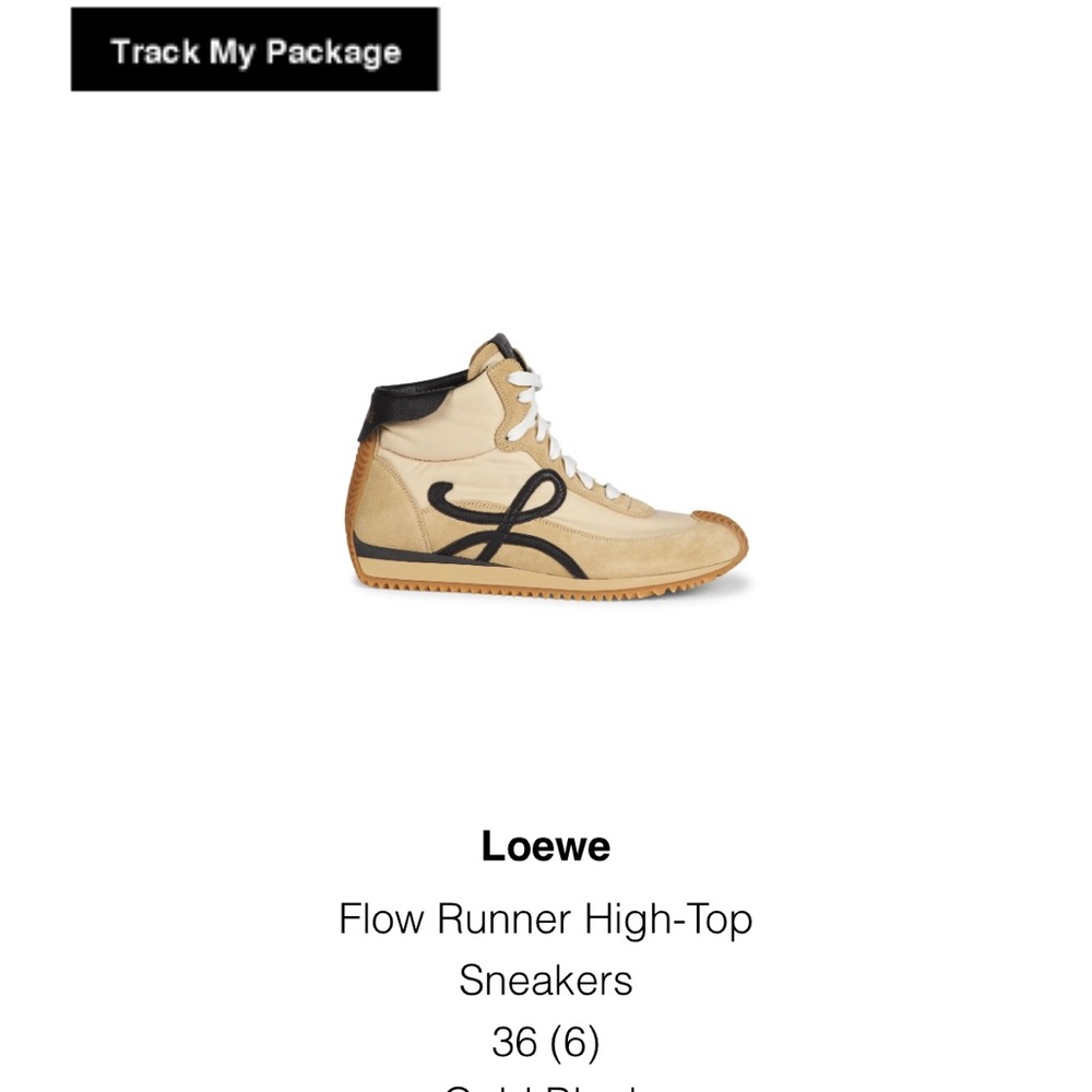 Loewe Beige and Black High-Top Sneakers - Picture 6 of 6